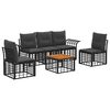 vidaXL Set vanjskih sofa 6 kom. Crna i tamno siva Poliester