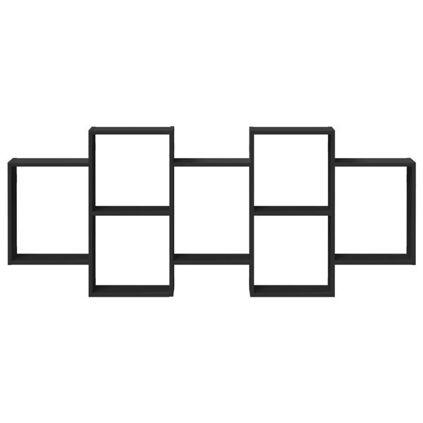 vidaXL Zidna polica crna 159x18x65 cm konstruirano drvo