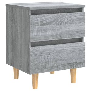 vidaXL Noćni ormarić s masivnim nogama boja hrasta sonome 40x35x50 cm