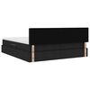 vidaXL Krevet S LED lampica s uzglavljem Crna 180 x 200 cm tkanina