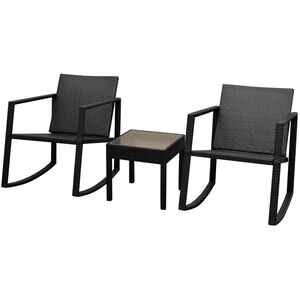 vidaXL 3-Dijelni bistro set od poliratana crni