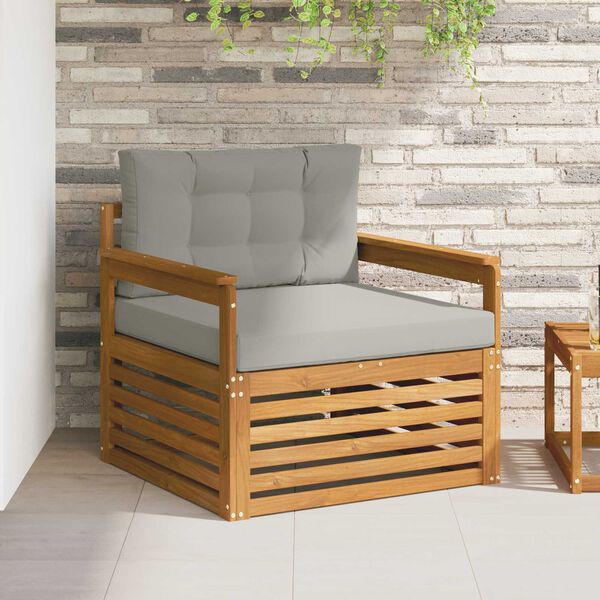 vidaXL Set vanjskih sofa Čvrsto drvo akacije i poliester Prirodna