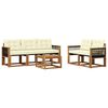 vidaXL Set vanjskih sofa s jastukom 6 pcs Prirodna i krem