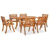 vidaXL Vrtni blagovaonski set od 7 dijelova 150x90 cm masivno drvo akacije