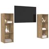 vidaXL Set TV komoda Zidne 2 pcs Umjetnički hrast 107 x 35 x 37 cm