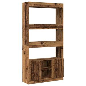 vidaXL Visoka komoda boja staro drvo 92x33x180 cm konstruirano drvo