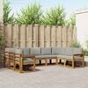 vidaXL Set vanjskih sofa s jastukom 9 pcs Prirodna i svijetlo siva