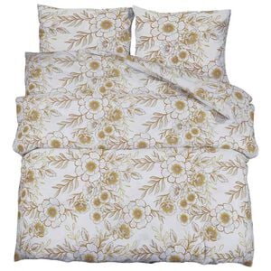 vidaXL Set posteljine za poplun bijelo-smeđi 200x200 cm pamučni