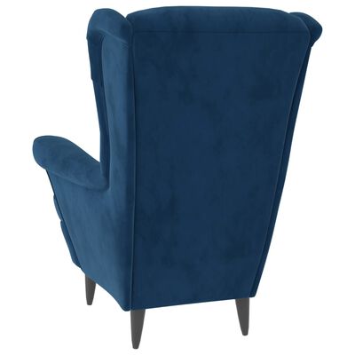 vidaXL Fotelja plava baršunasta