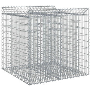 vidaXL Gabionski uzdignuti krevet 2 kom. 100 x 100 x 100 cm Srebrna