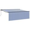 vidaXL Skrovita tenda Plava i bijela 400 &times; 300 cm Poliester i aluminij