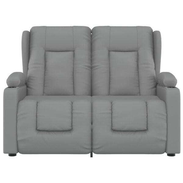 vidaXL Masažni dvosjed od umjetne kože s držačima ča&scaron;a krem