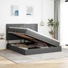 vidaXL Krevet s prostorom za pohranu s LED-om Tamno siva 160 x 200 cm