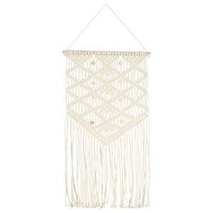 vidaXL Zidna vje&scaron;alica s makrameom 40 x 80 cm pamučna
