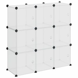 vidaXL Organizator za pohranu u obliku kocke s 9 kocki i vratima, prozirni PP