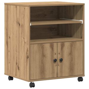 vidaXL Držač za printer s pohranom Umjetnički hrast 60 x 48 x 74 cm