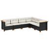 vidaXL 7-dijelni set vrtnih sofa od poliratana s jastucima crni