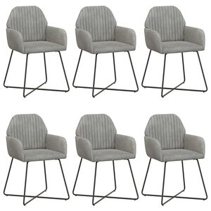 vidaXL Trpezarijske stolice 6 pcs Bar&scaron;un Svjetlosiva 55 x 50 x 84 cm