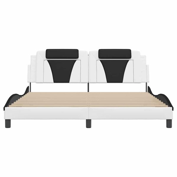 vidaXL Okvir za krevet Viana bez madraca bijelo-crni 180x200cm umjetna koža