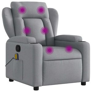 vidaXL Masažna fotelja za odmor, svijetlo siva tkanina
