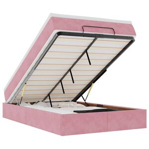 vidaXL Otomanski krevet s madraca ružičasti 120 x 190 cm bar&scaron;unasti