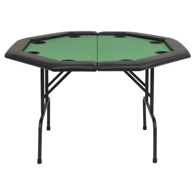 vidaXL Sklopivi dvodijelni stol za poker za 8 igrača osmerokutni zeleni