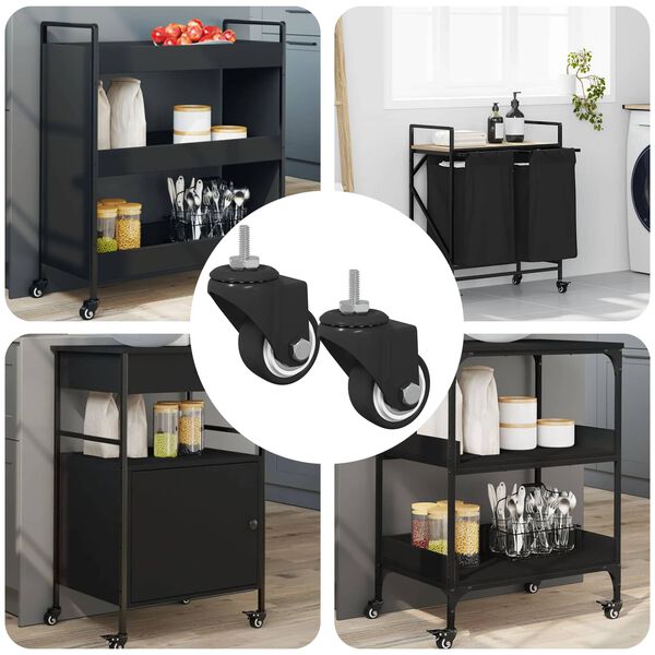 vidaXL Dizalni kotač 2 pcs Crna 40,4 x 40,4 x 19,7 mm Željezo i najlon