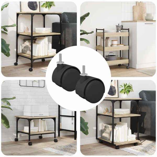 vidaXL Kotači 2 pcs Crna 40,1 x 37,8 mm PP i čelik