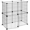 vidaXL Kavez za ljubimce s 12 panela i vratima crni 70 x 35 x 70 cm čelični