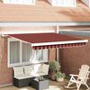 vidaXL Skrovita tenda Crvena i Crna 300 x 250 cm Tkanina i Metal