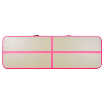 vidaXL Strunjača na napuhavanje s crpkom 500 x 100 x 10 cm PVC roza