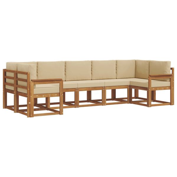 vidaXL Set vanjskih sofa s jastukom 7 pcs Prirodna i bež