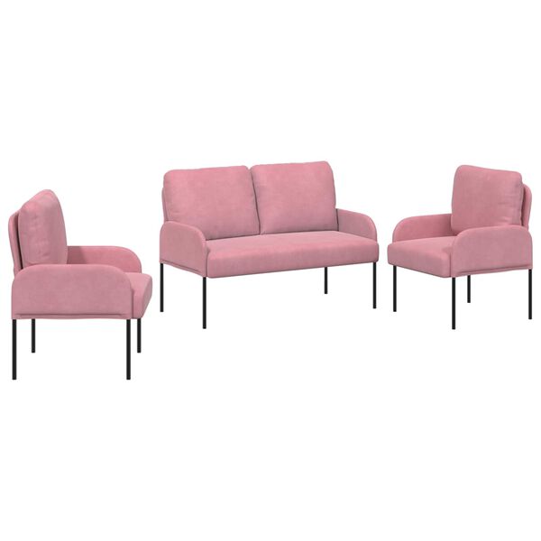 vidaXL Setovi sofa 3 pcs Ružičasta 115 x 56 x 80 cm &Scaron;perploča