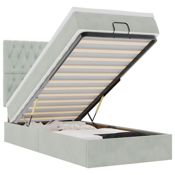 vidaXL Okvir kreveta s madracima svijetlosivi 100x200 cm bar&scaron;unasti