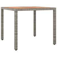 vidaXL Vrtni stol s drvenom pločom sivi od poliratana i drva bagrema