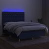 vidaXL Krevet box spring s madracem LED plavi 140x200 cm od tkanine
