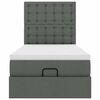vidaXL Otomanski okvir kreveta s madraca tamnosivi 80x200cm od tkanine