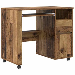 vidaXL Stol s kotačićima Staro drvo Konstruirano drvo 91 x 50 x 77 cm