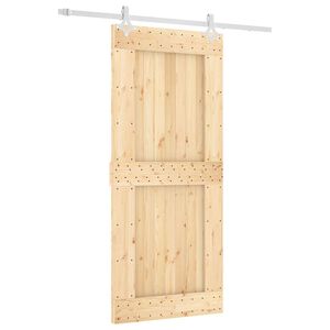vidaXL Klizna vrata 90 x 210 cm Čvrsta borovina (neobrađena)