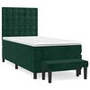 vidaXL Box spring krevet s madracem tamnozeleni 100x200 cm bar&scaron;unasti