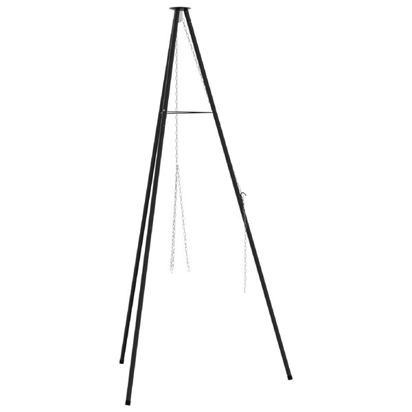 vidaXL Tripod za logorsku vatru Crna 92 x 92 x 151.5 cm Čelik