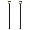 vidaXL Set uličnih lampi with LED Bulb 2 kom. Crna 16 x 16 x 156 cm
