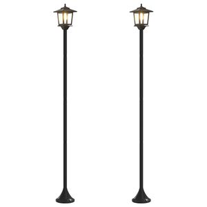 vidaXL Set uličnih lampi with LED Bulb 2 kom. Crna 16 x 16 x 156 cm