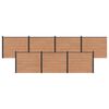 vidaXL Panel ograde 7 kom. 1188 x 146 cm WPC i aluminij Smeđa