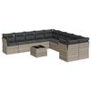 vidaXL 11-dijelni set vrtnih sofa poliratan s jastucima svijetlosivi