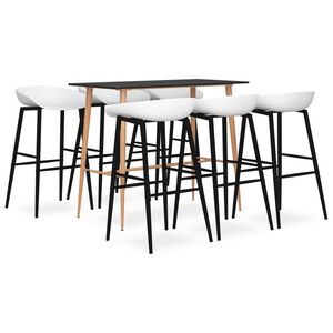vidaXL 7-dijelni barski set crno-bijeli
