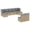 vidaXL 9-dijelni set vrtnih sofa s jastucima bež od poliratana