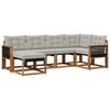 vidaXL Set vanjskih sofa s jastukom 6 pcs Prirodna i svjetlosiva