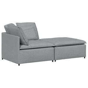 vidaXL Modularna sofa s podnožjem i jastucima, tkanina, svijetlo siva