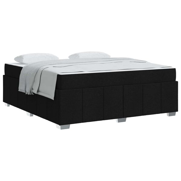 vidaXL Krevetna konstrukcija s madracem Crna 180 x 200 cm tkanina